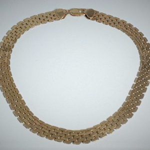 Vintage 14K Yellow Gold Runway Panther Choker Necklace 44 Grams
